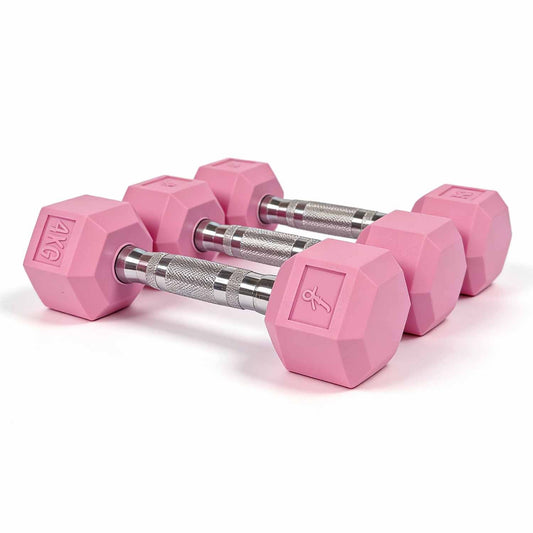 Light Pink Hex Dumbbells Studio Set - 1-10kg (Signature Finish)
