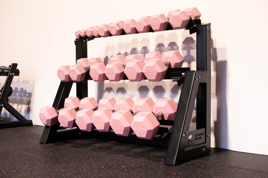 Light Pink Hex Dumbbell Sets - Signature Finish