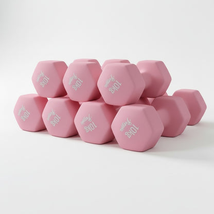 Complete Neoprene Dumbbell Set (1–10kg Pairs)