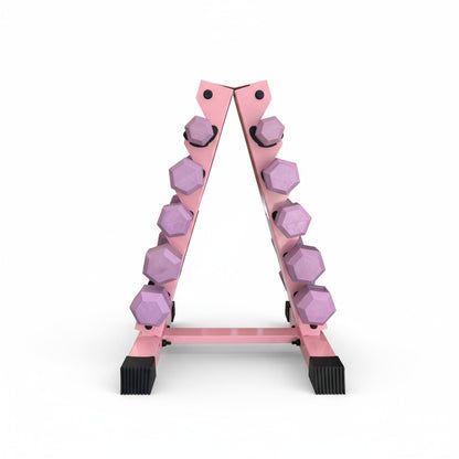 Pink A-Frame Dumbbell Rack - 4, 5 or 6 Pairs