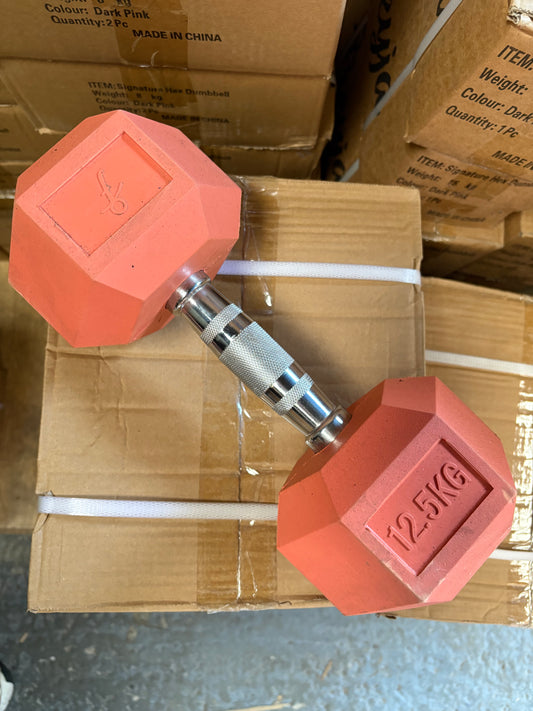 OUTLET | Peach Hex Dumbbells Pairs