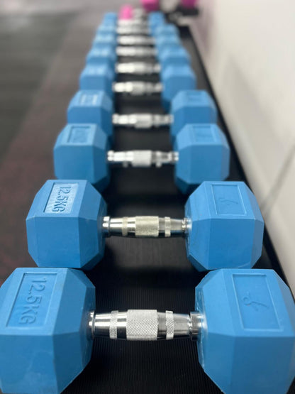 Blue Hex Dumbbell Sets - 4, 6 or 8 Pairs