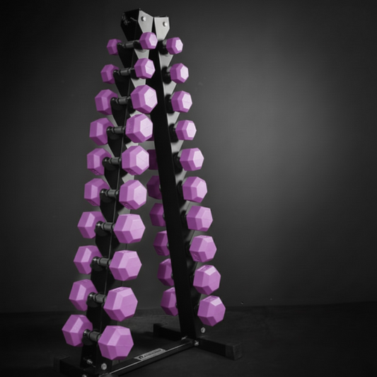 Purple Hex Dumbbell Studio Set - 1-10kg (Signature Finish)