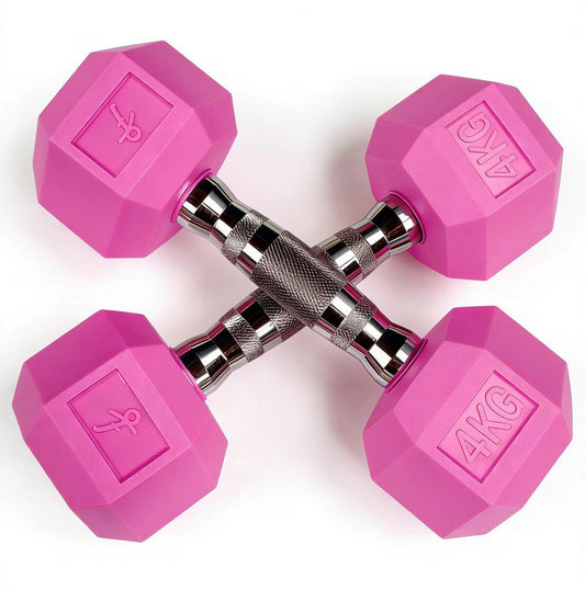 Pink Hex Dumbbells -Signature Finish (Pairs)