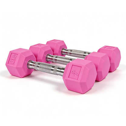 Pink Hex Dumbbells -Signature Finish (Pairs)