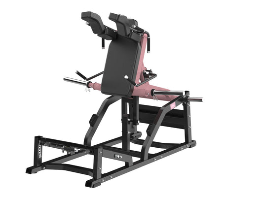 black with some pink freyja fit v squat rack on a white background 