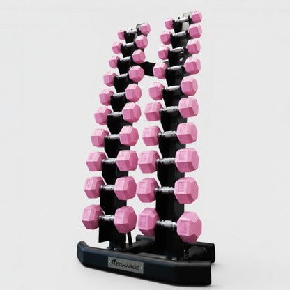 Light Pink Hex Dumbbells Studio Set - 1-10kg  (Signature Finish)