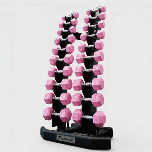 Light Pink Hex Dumbbells Studio Set - 1-10kg  (Signature Finish)