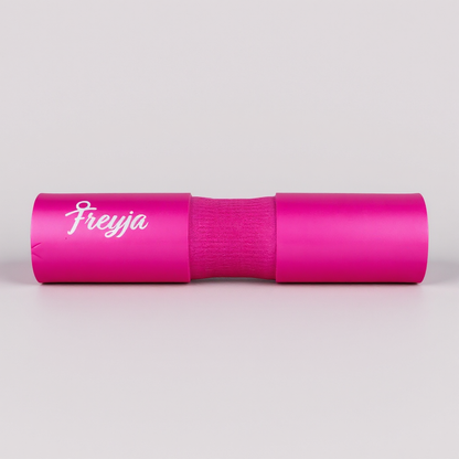 Pink freyja barbell bad on a white background