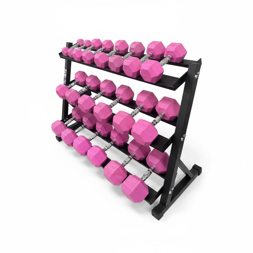 Pink Hex Dumbbell Sets - 4, 5, 6, 8 & 10 Pairs