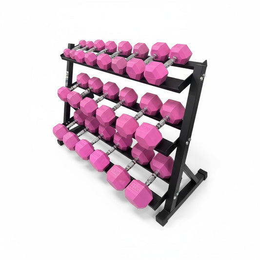 Pink Hex Dumbbell Sets - 4, 5, 6, 8 & 10 Pairs