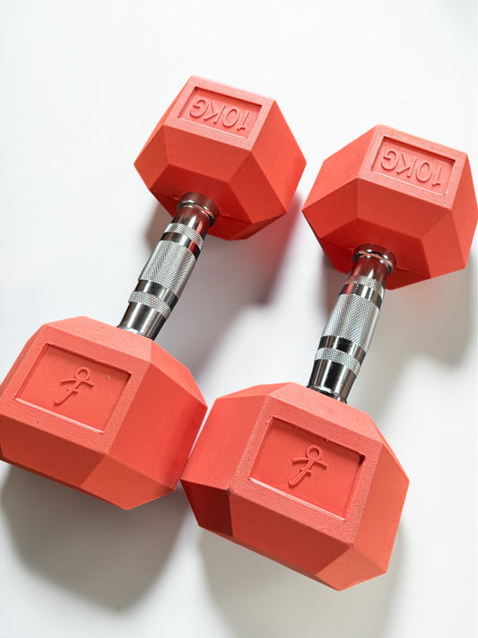 Peach Hex Dumbbells - Pairs