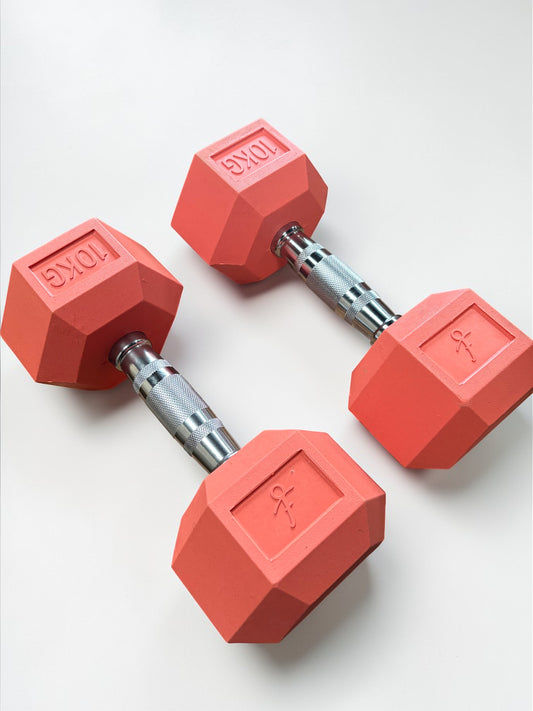 Peach Hex Dumbbells - Pairs