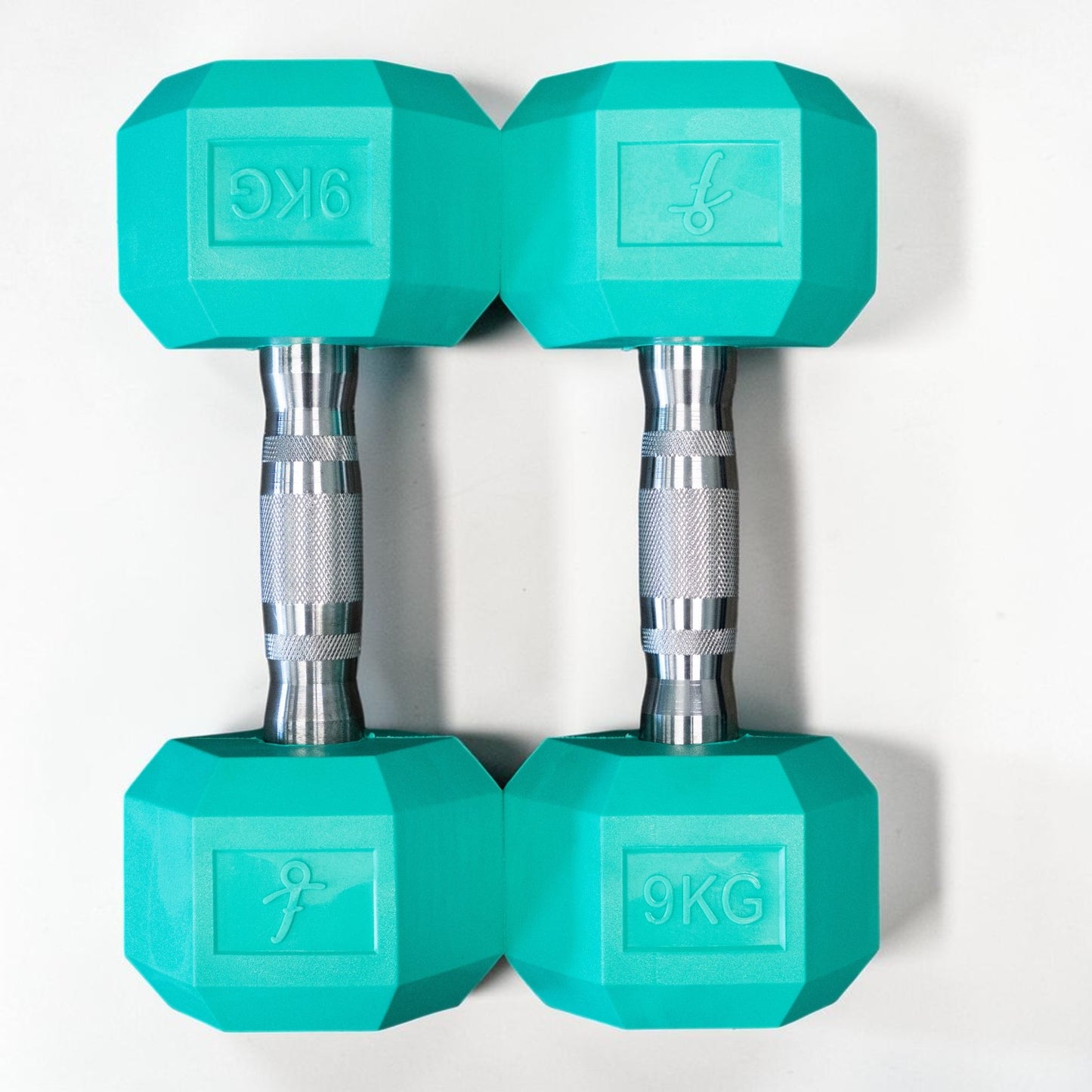 Pair of Aqua 9kg dumbbells