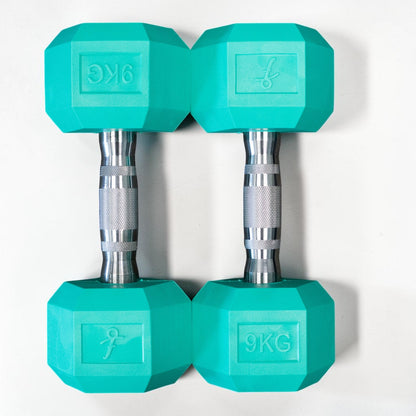 Pair of Aqua 9kg dumbbells