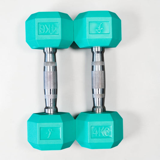 Aqua Green Hex Dumbbells - Signature Finish (Pairs)