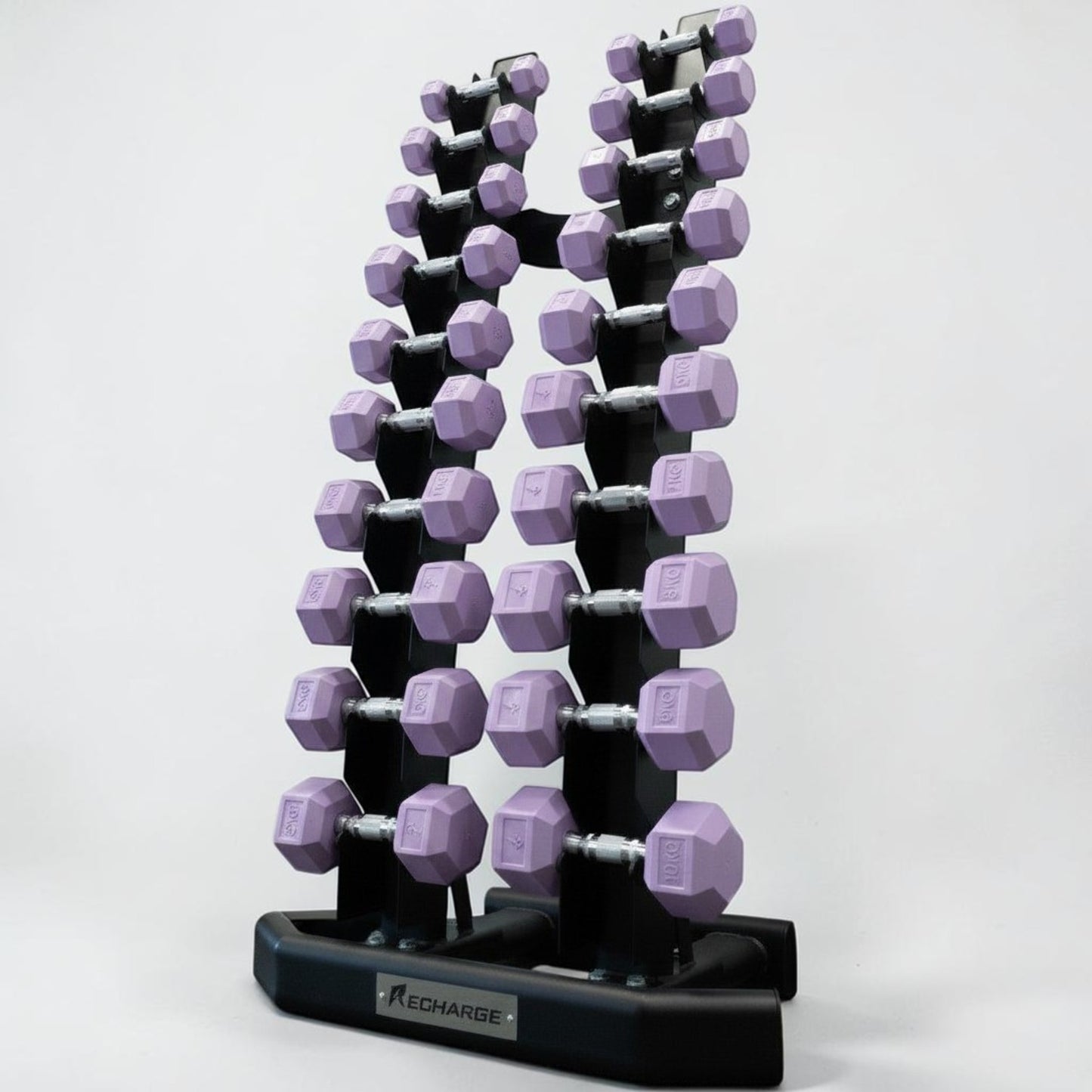 Purple Hex Dumbbell Studio Set - 1-10kg (Signature Finish)