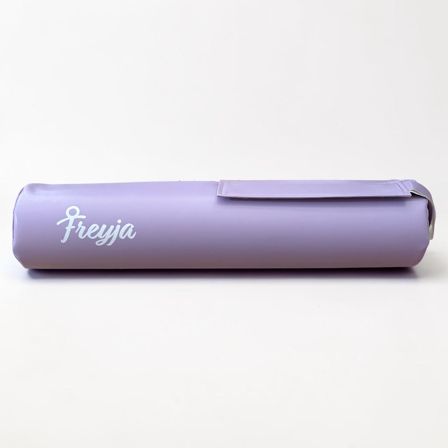pastel purple barbell pad with freyja branding on 